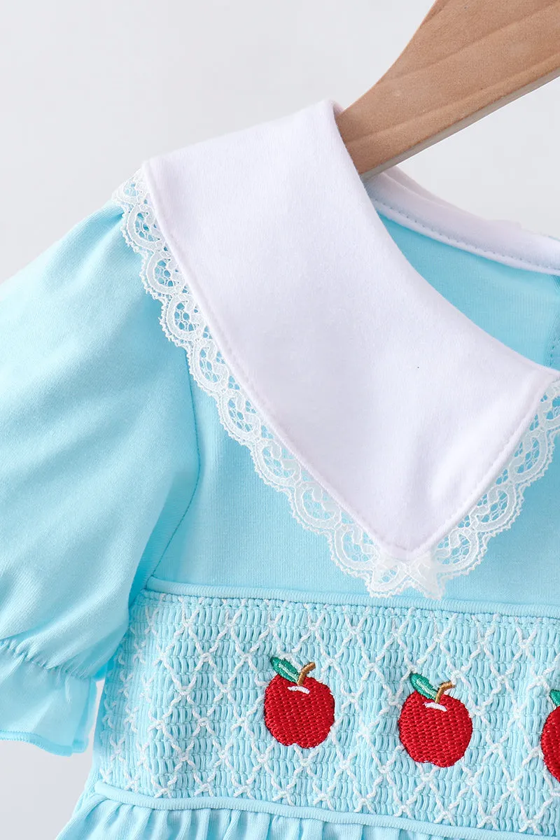 Blue Apple Smocked Lace Dress sold by Zulily product image thumbnail 3