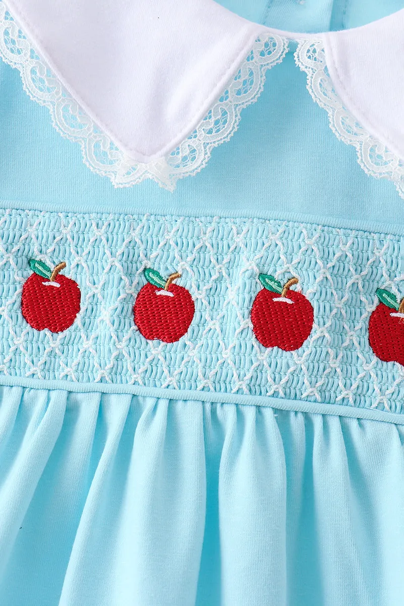Blue Apple Smocked Lace Dress sold by Zulily product image thumbnail 4