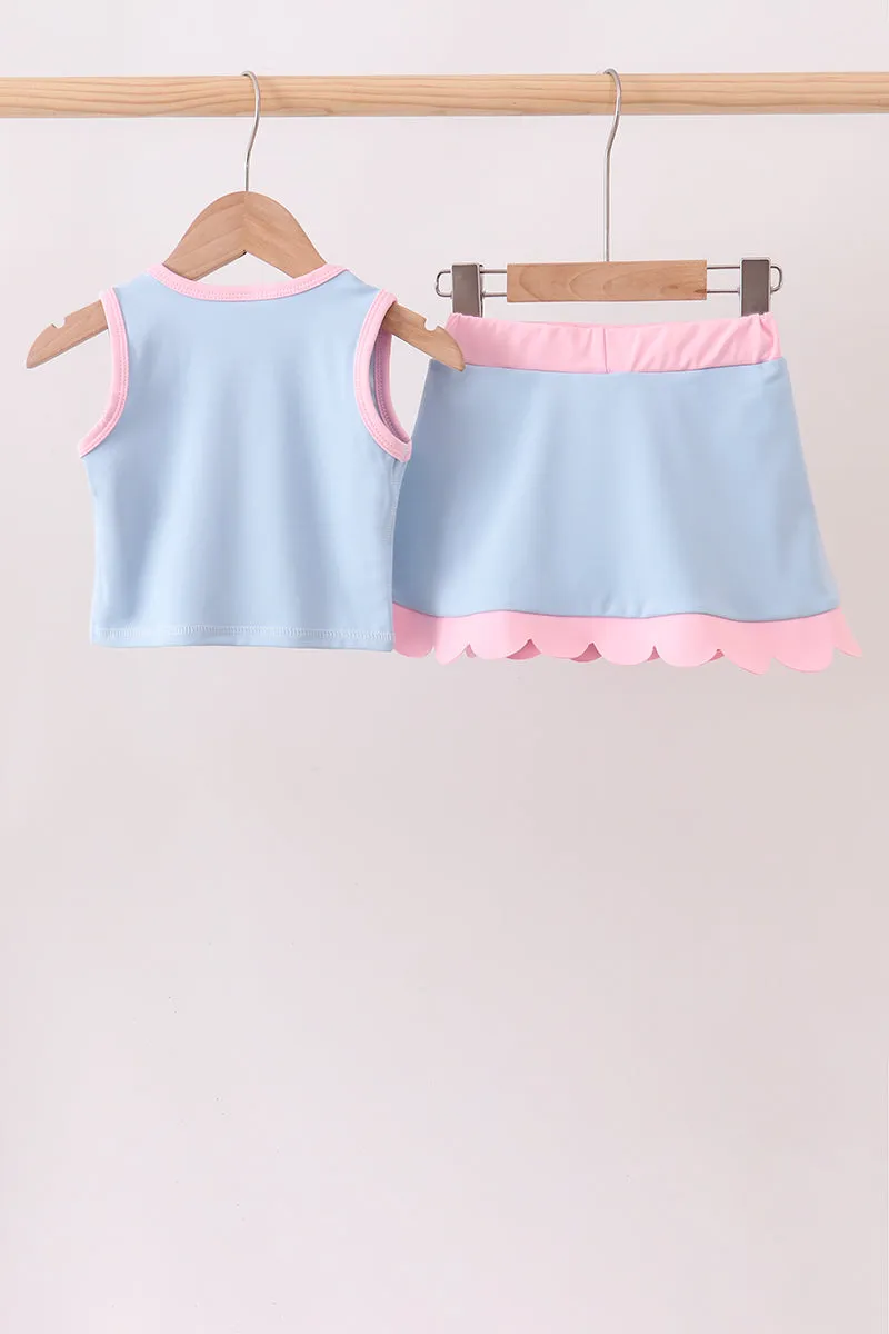 Blue Performance Scalloped Skorts Set sold by Zulily product image thumbnail 2