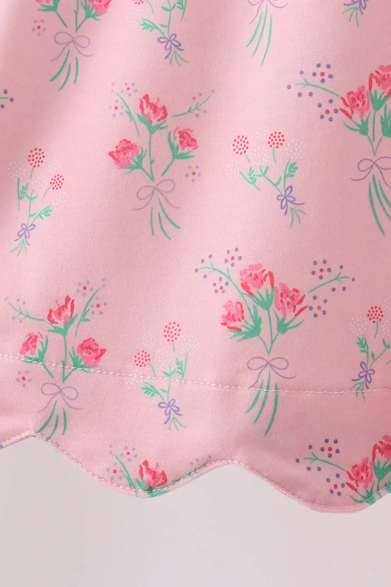 Pink Floral Ruffle Shorts Set sold by Zulily product image thumbnail 4