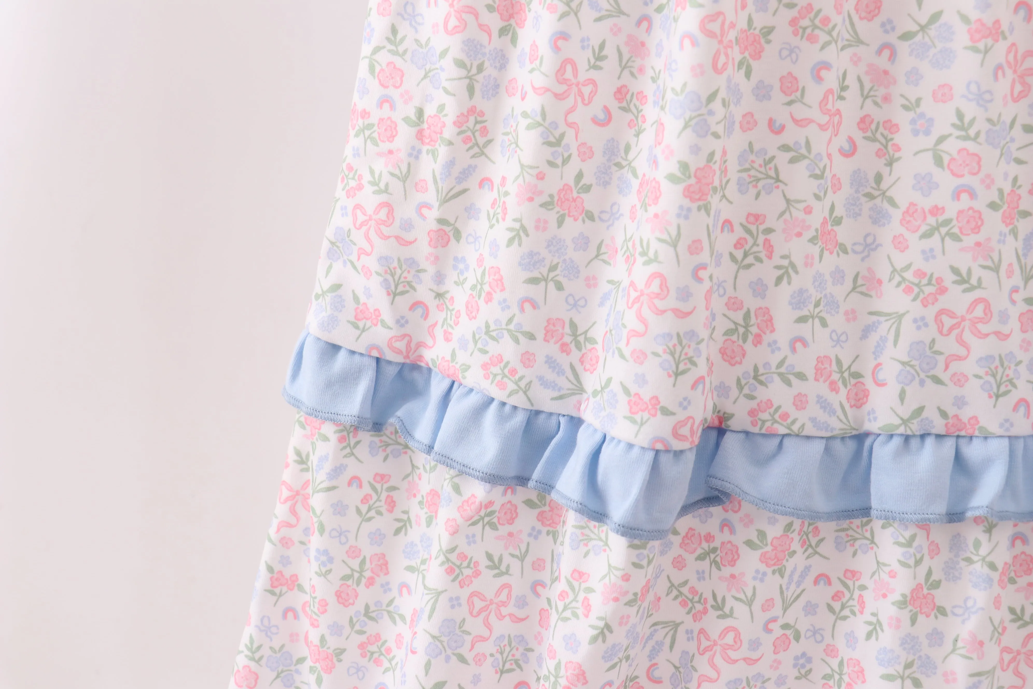 Blue Floral Smocked Mom Tiered Dress sold by Zulily product image thumbnail 3