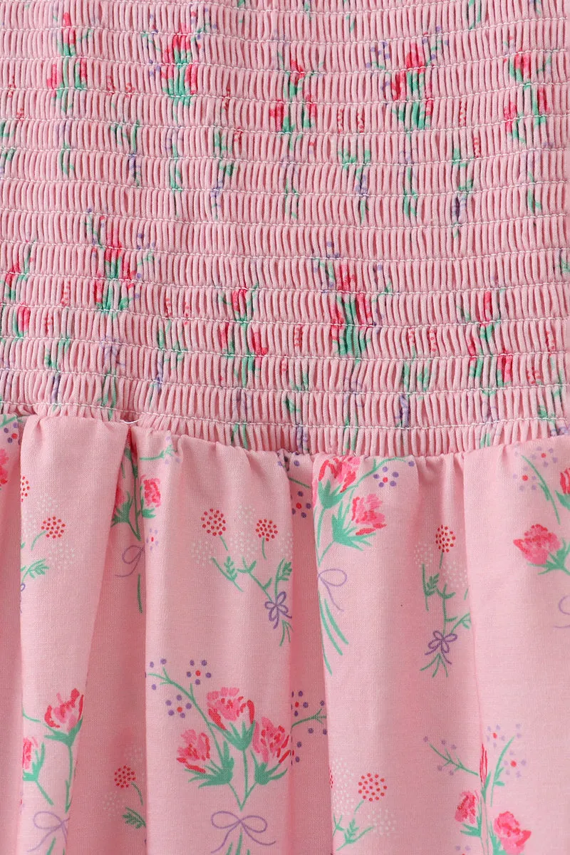Pink Floral Smocked Mom Dress sold by Zulily product image thumbnail 4