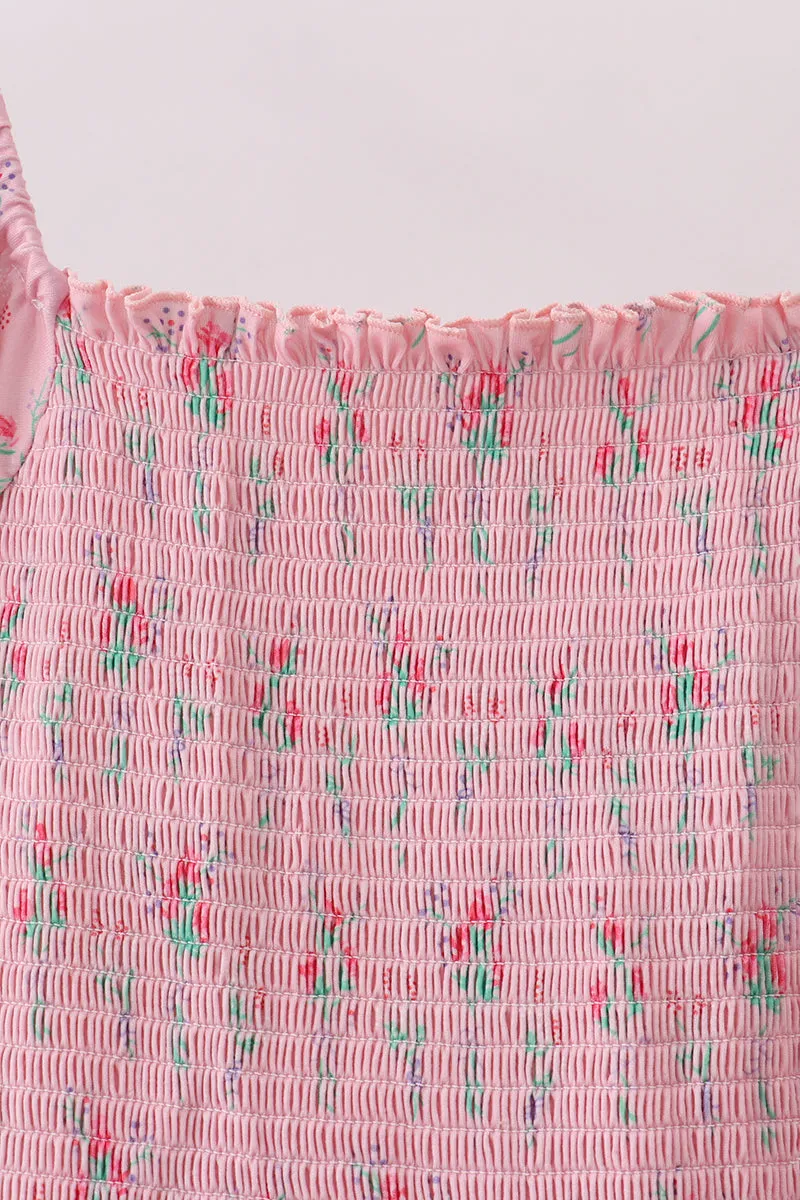 Pink Floral Smocked Mom Dress sold by Zulily product image thumbnail 2