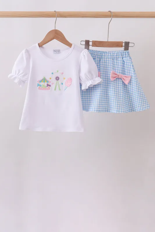Carousel Embroidered Skorts Set made by Zulily