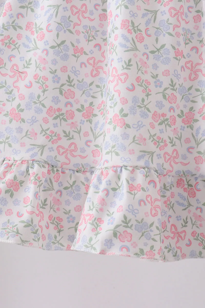 Blue Floral Print Ruffle Shorts Set sold by Zulily product image thumbnail 3