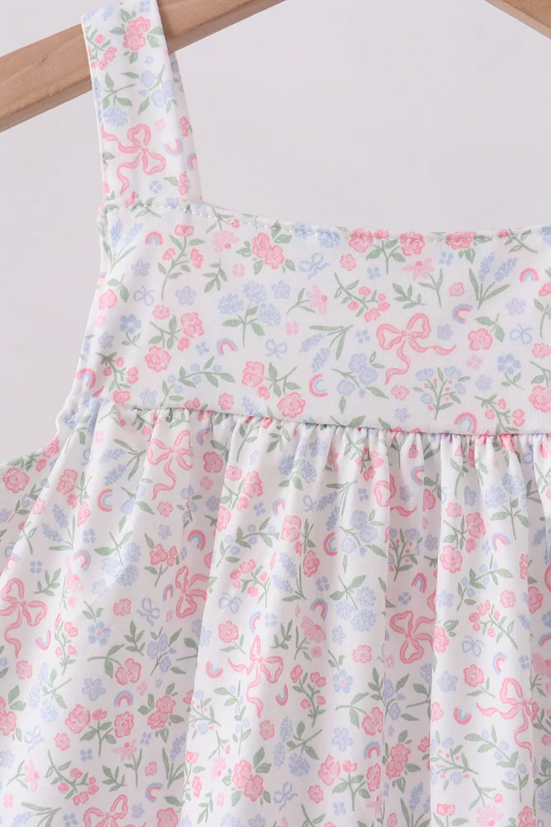 Blue Floral Print Ruffle Shorts Set sold by Zulily product image thumbnail 2