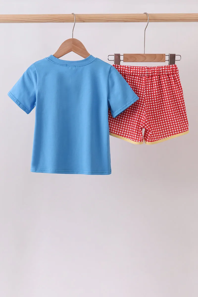 Blue Carousel Embroidered Shorts Set sold by Zulily product image thumbnail 2
