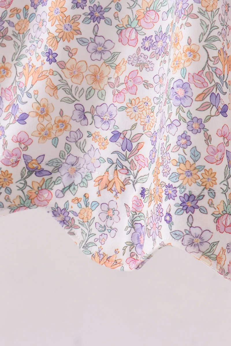 Purple Floral Smocked Dress sold by Zulily product image thumbnail 4