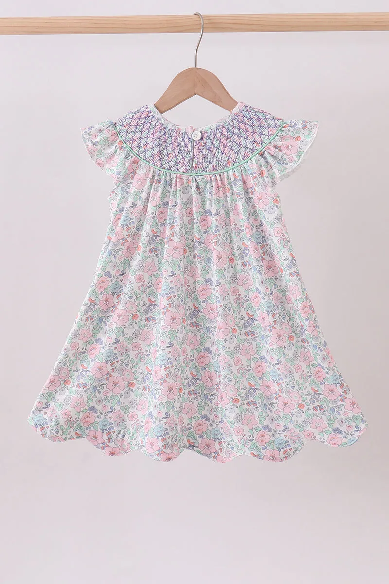 Green Floral Smocked Dress sold by Zulily product image thumbnail 4