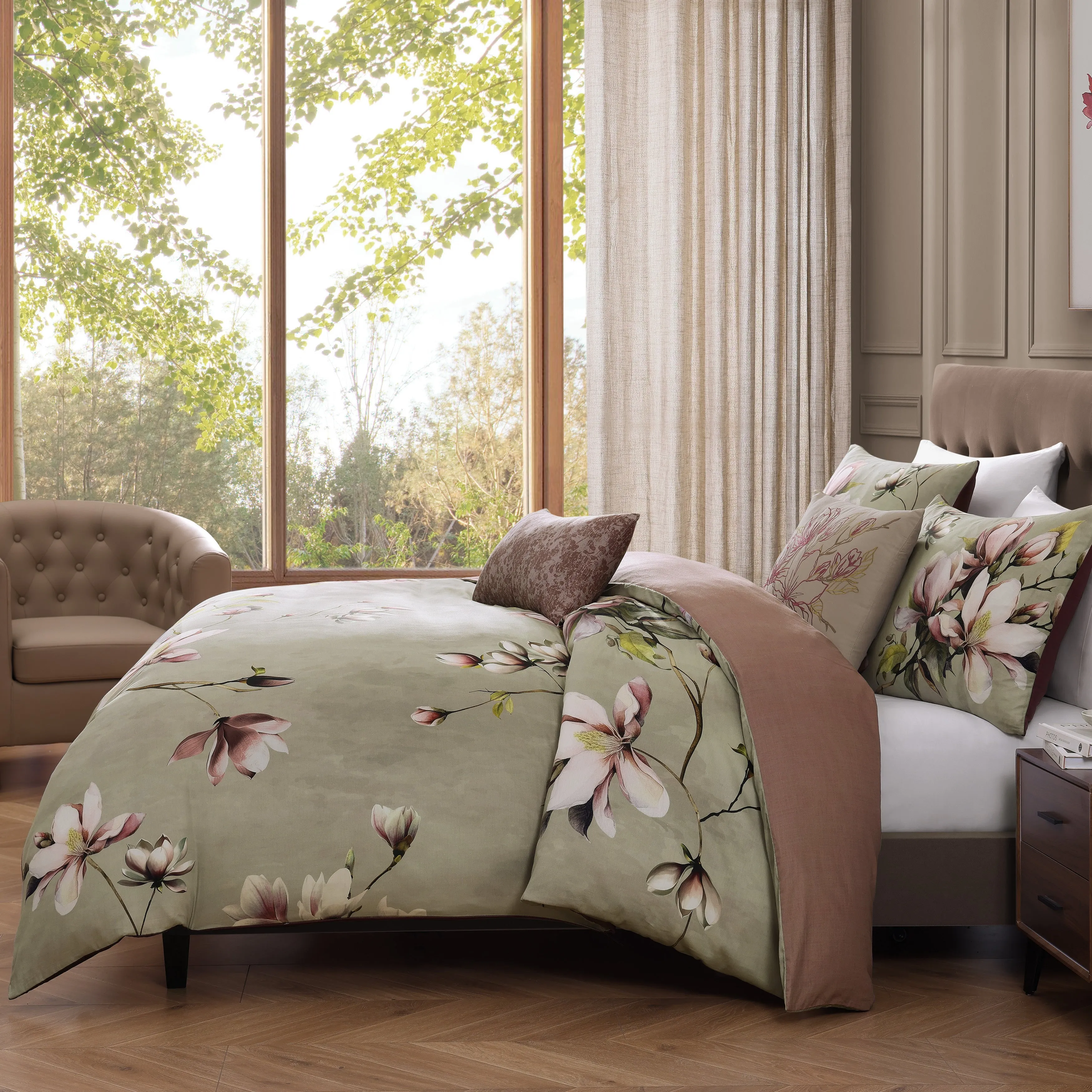 Bebejan Purple Lilies 5 Piece Reversible Comforter Set sold by Zulily product image thumbnail 4