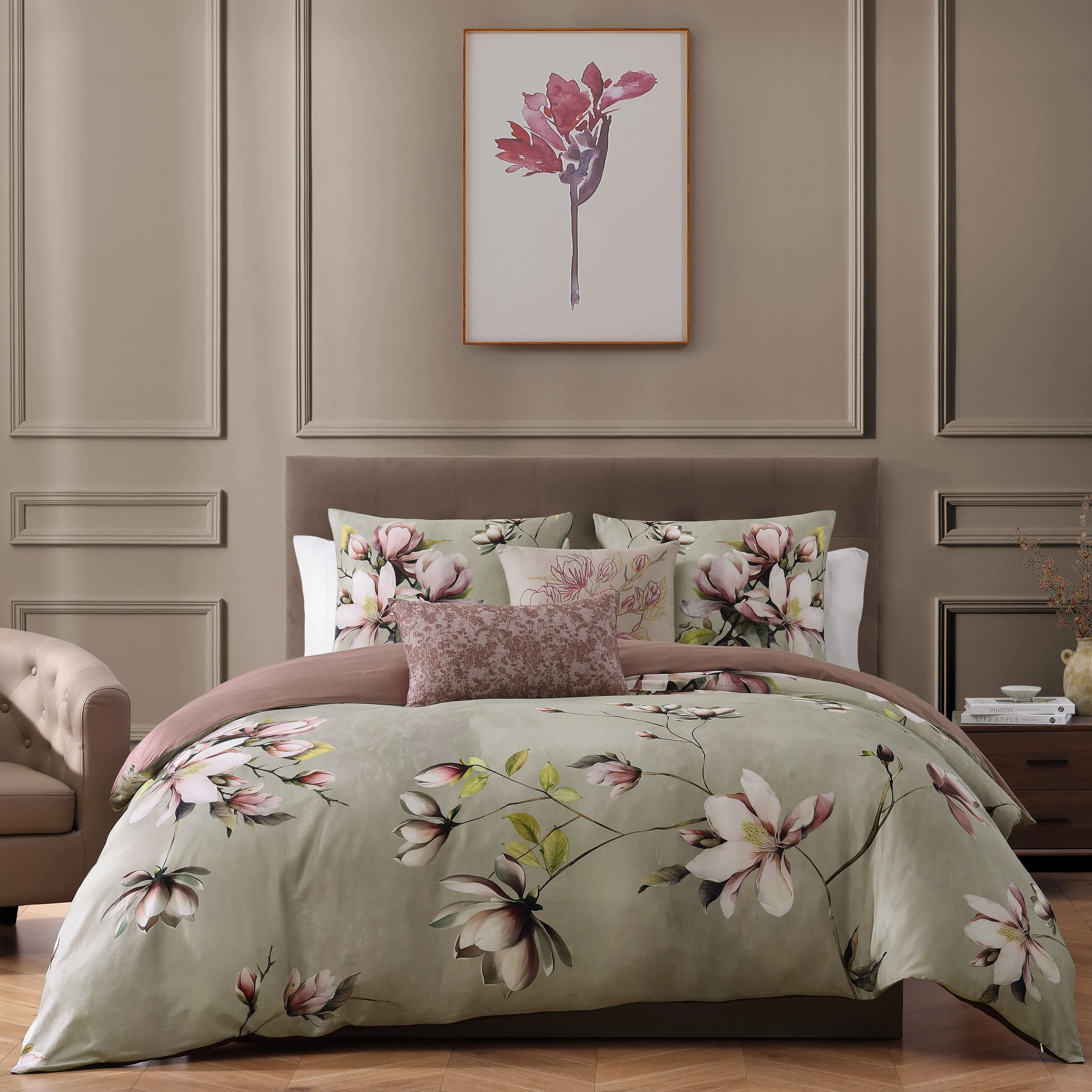 Bebejan Purple Lilies 5 Piece Reversible Comforter Set sold by Zulily product image thumbnail 5