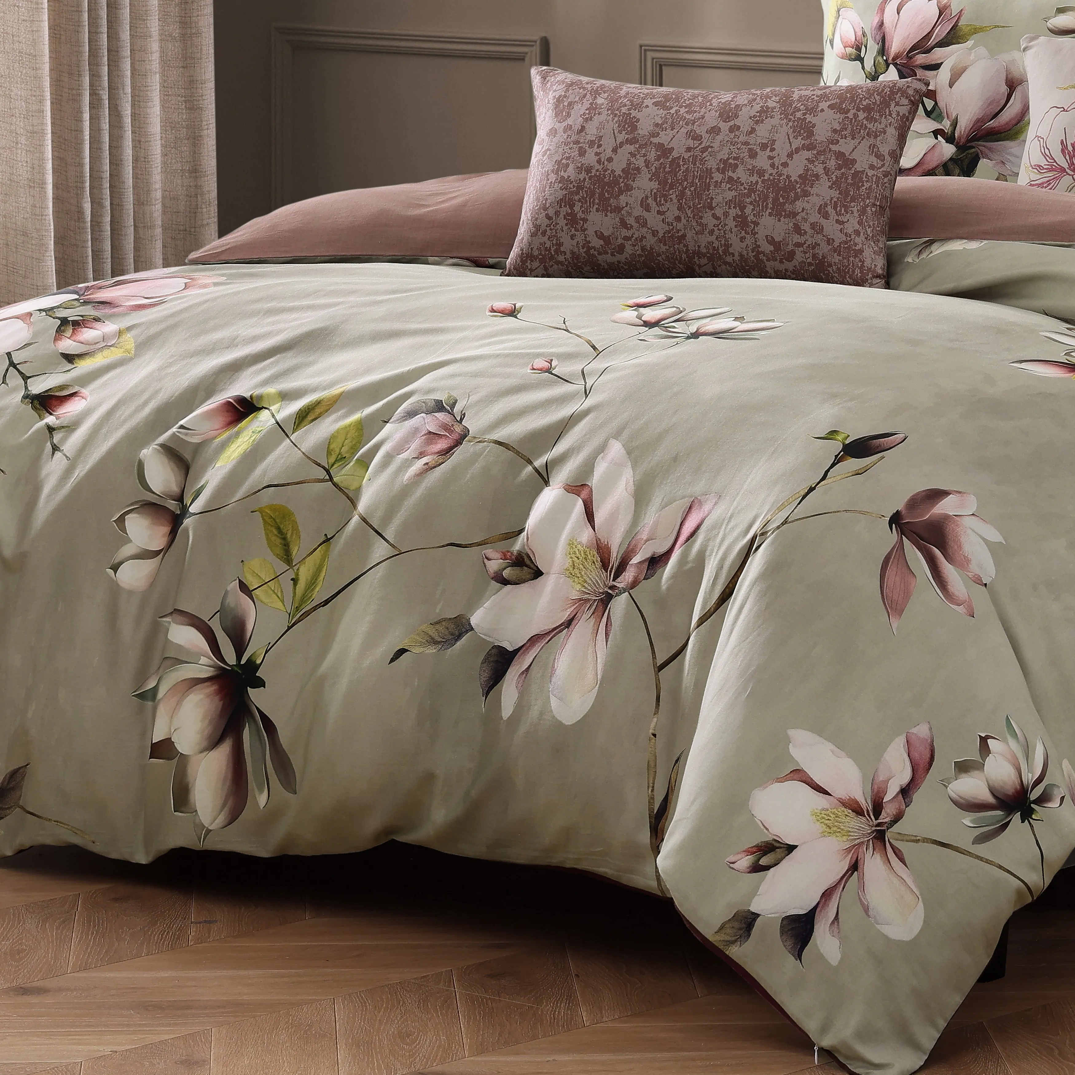 Bebejan Purple Lilies 5 Piece Reversible Comforter Set sold by Zulily product image thumbnail 2