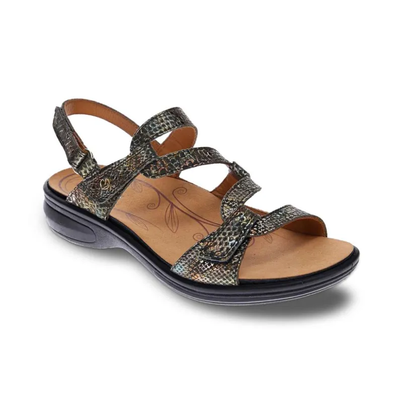 Emerald Adjustable Sandal - Peacock Python made by Zulily