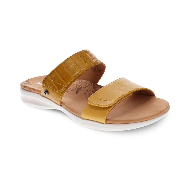 Seaside Slide Sandal - Mustard French/Croc made by Zulily