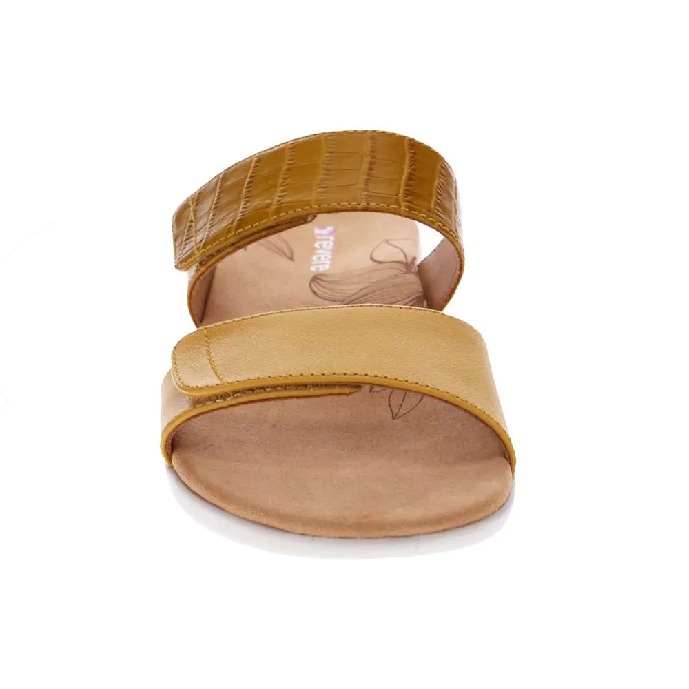 Seaside Slide Sandal - Mustard French/Croc sold by Zulily product image thumbnail 5