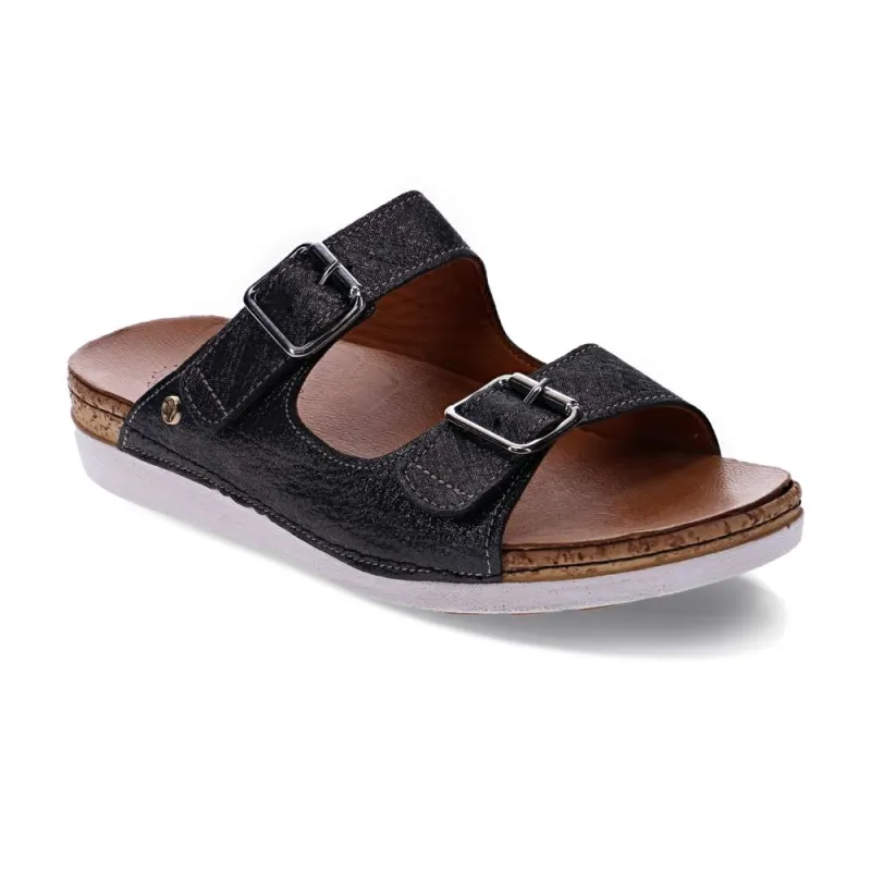 Brighton Slide - Black Linen made by Zulily