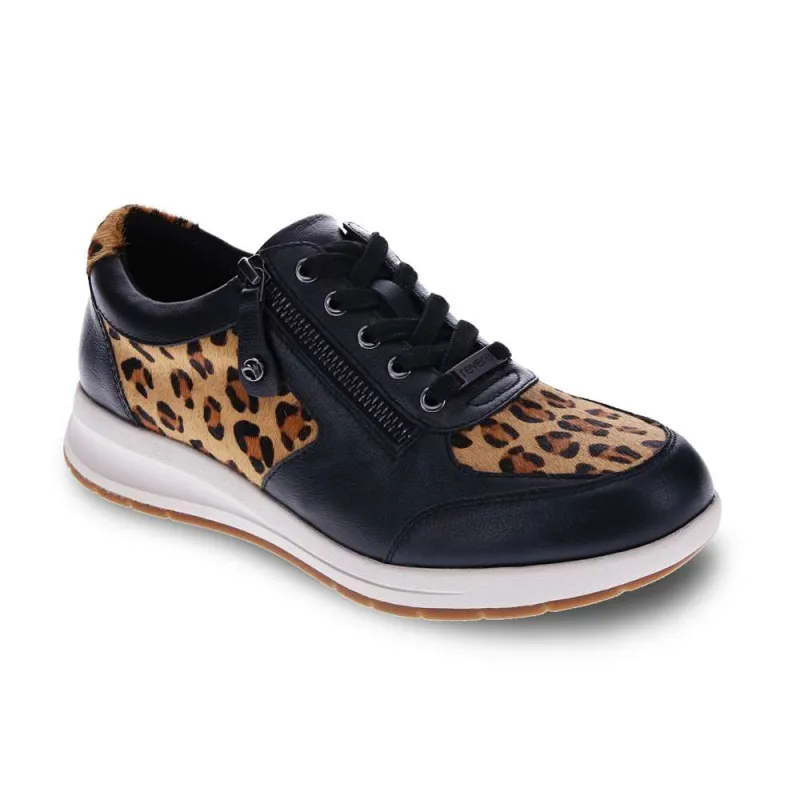Boston Zip Casual Sneaker - Black/Leopard made by Zulily