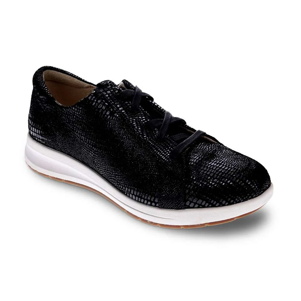 Athens Lace-Up Casual Sneaker - Black Lizard sold by Zulily