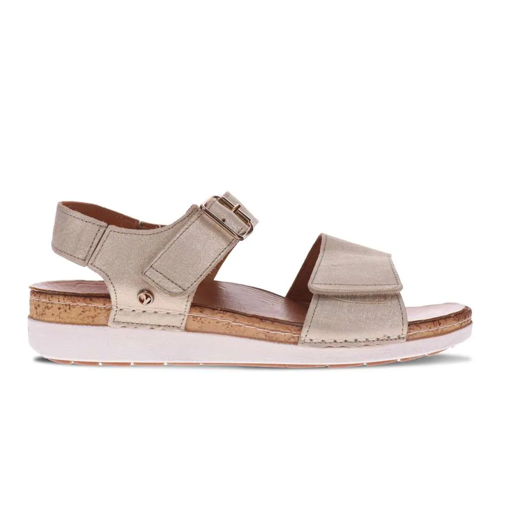 Georgia Back Strap Sandal - Gold Linen sold by Zulily product image thumbnail 2