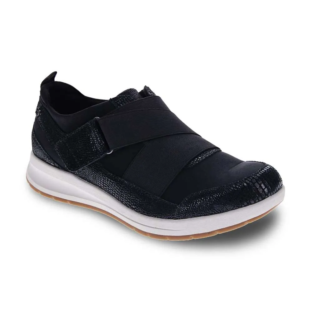 Virginia Adjustable Casual Sneaker - Black Lizard sold by Zulily