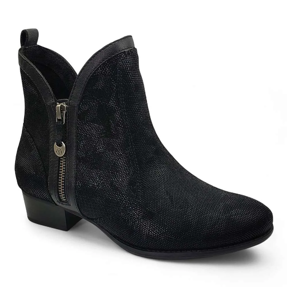 Siena II Zip Ankle Boot - Black Angle sold by Zulily