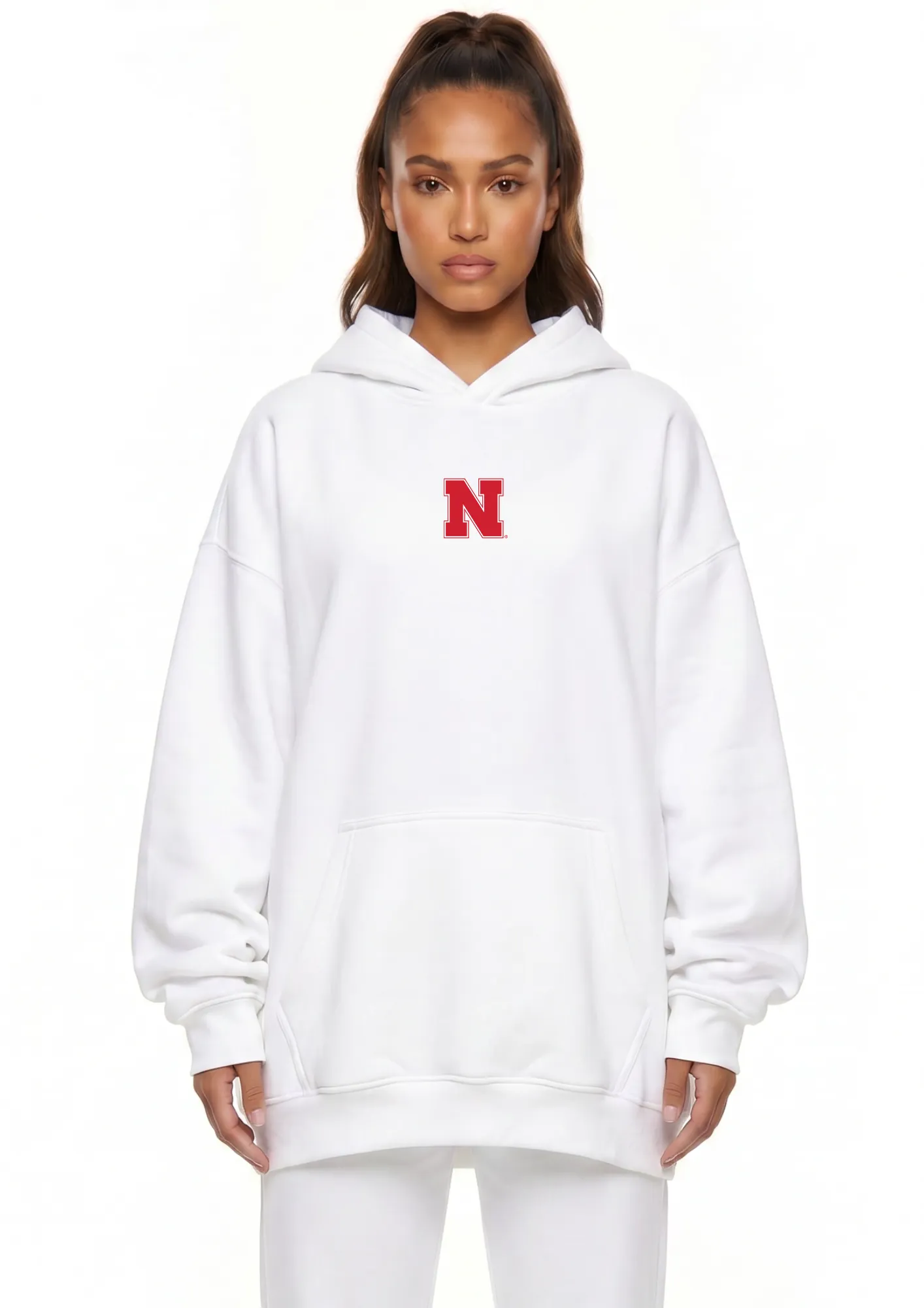 Oversized Zipper Pocket Hoodie Nebraska sold by Zulily