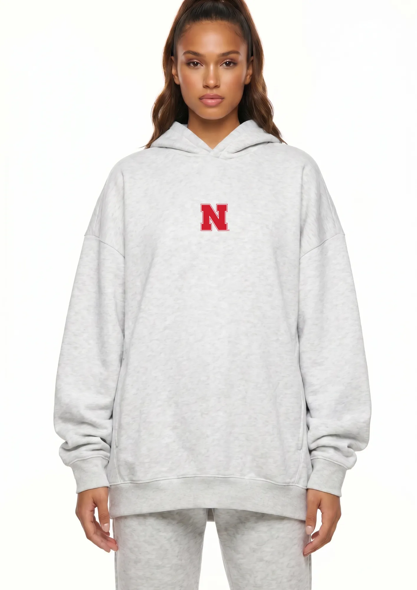 Oversized Zipper Pocket Hoodie Nebraska sold by Zulily product image thumbnail 2