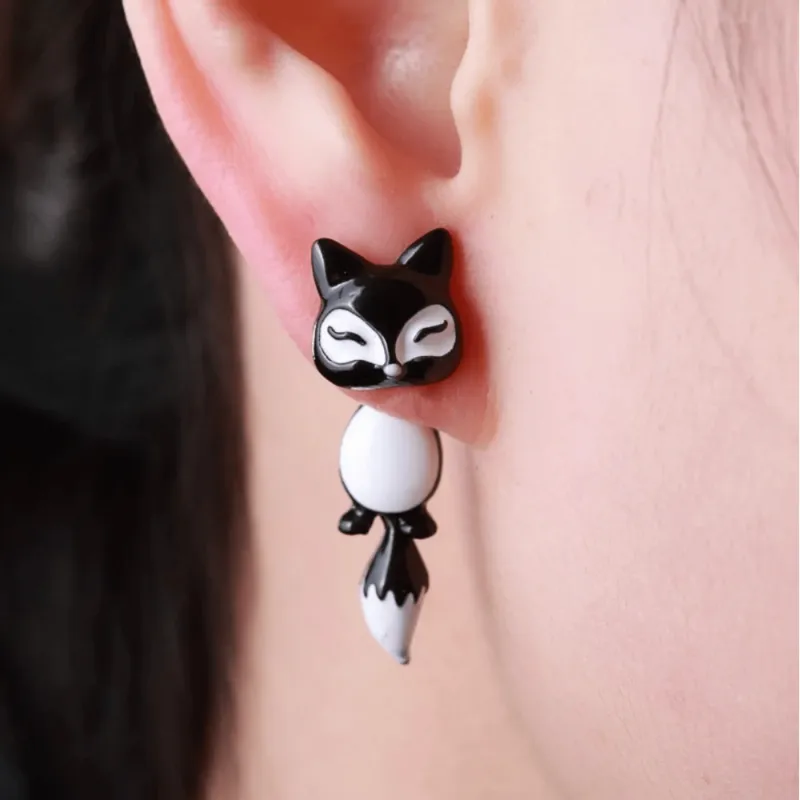 Black Fox Earrings made by Zulily