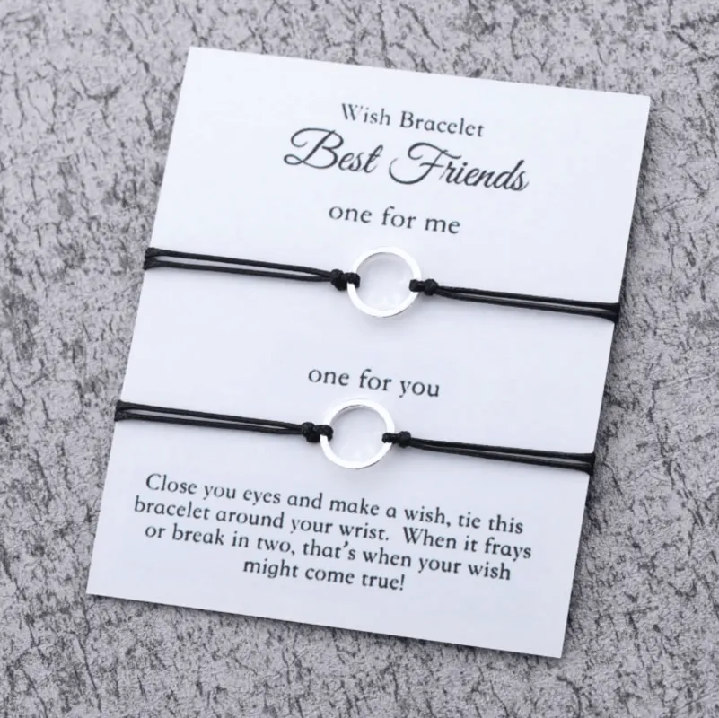 Black & Silvertone Circular 'best Friends' Bracelet Set made by Zulily