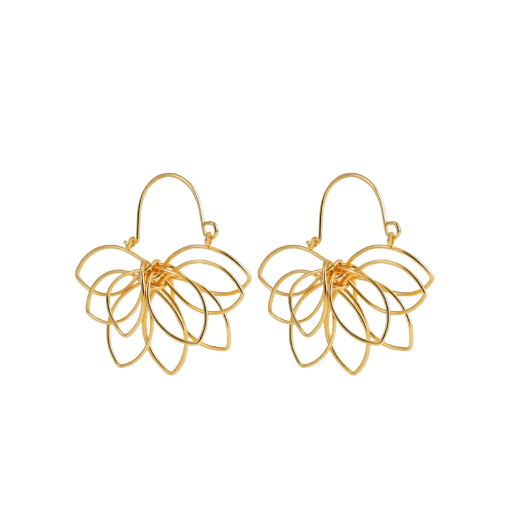 Don't AsK Goldtone Lotus Flower Drop Earrings sold by Zulily product image thumbnail 2