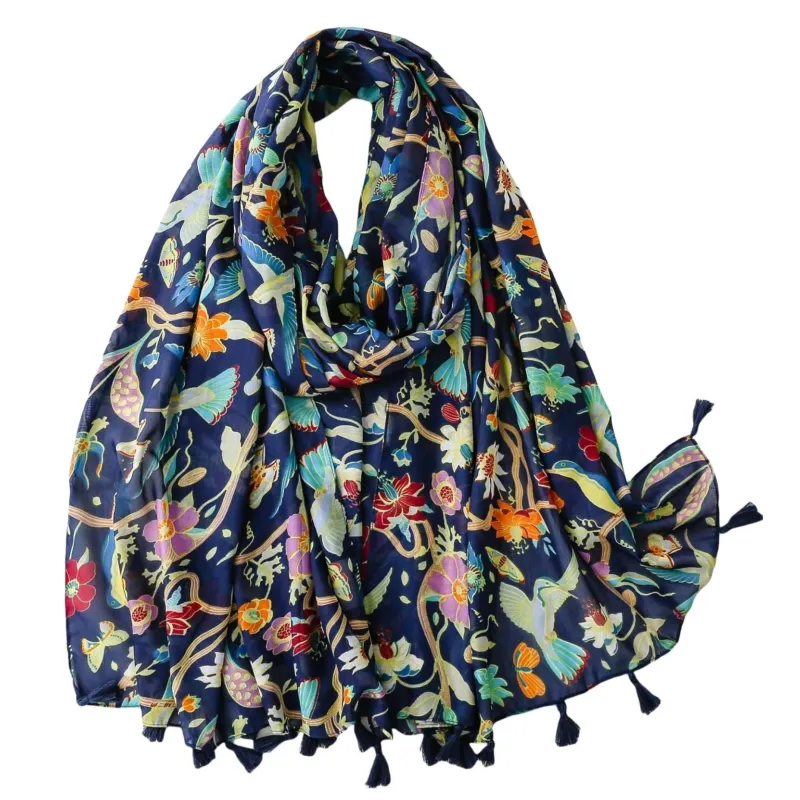 Tropical Navy Scarf made by Zulily
