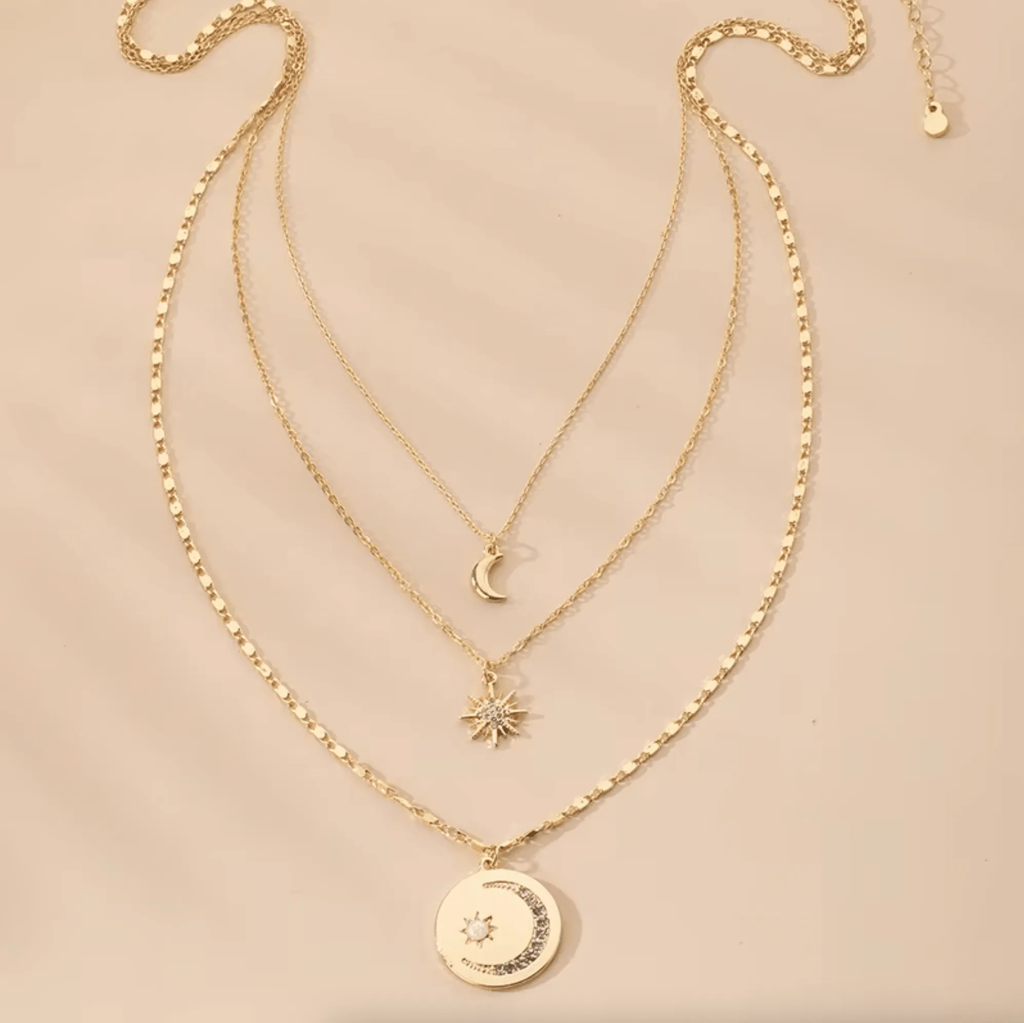 Goldtone Celestial Layered Necklace sold by Zulily product image thumbnail 3
