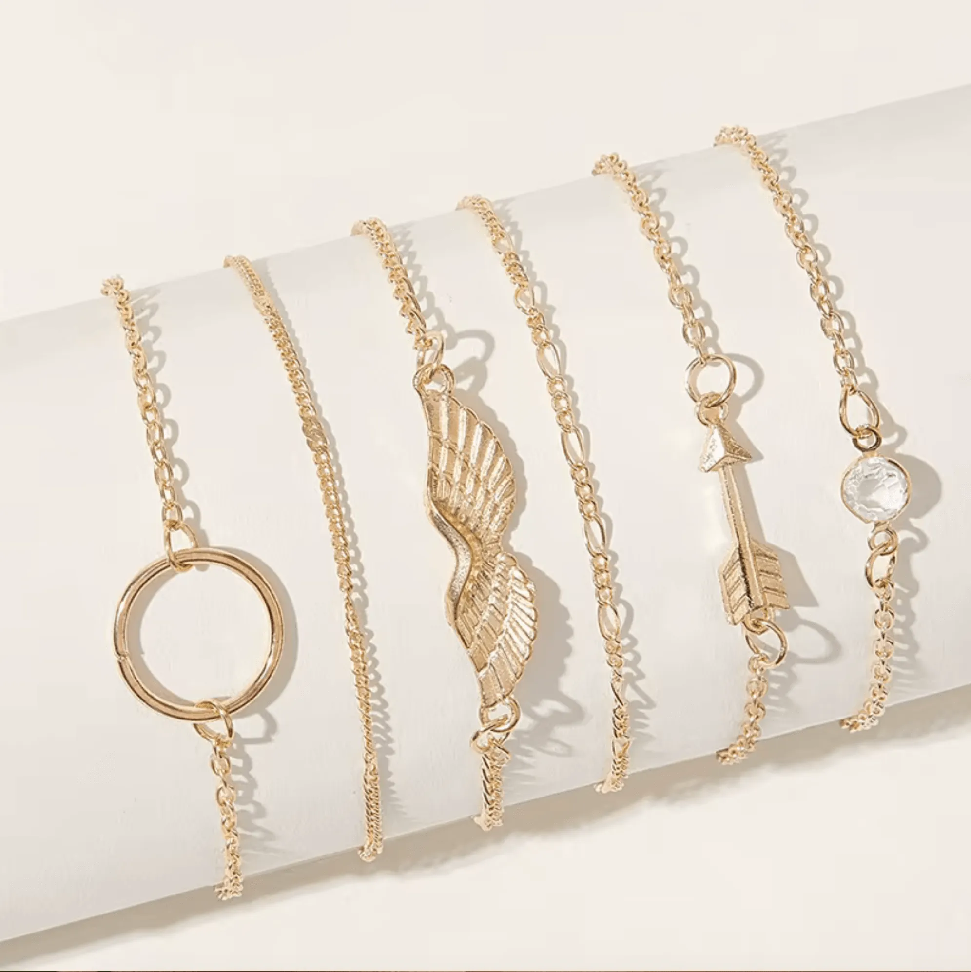 Goldtone Wing Circle Bracelet Set sold by Zulily product image thumbnail 2