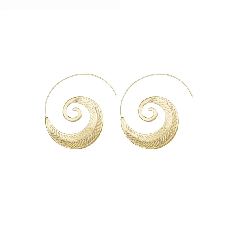 Goldtone Swirl Leaf Threader Earrings made by Zulily