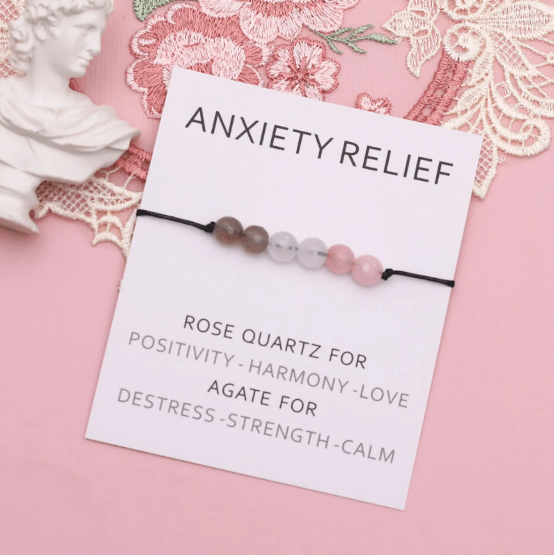 Natural Stone Adjustable Bracelet Anxiety Relief sold by Zulily product image thumbnail 2