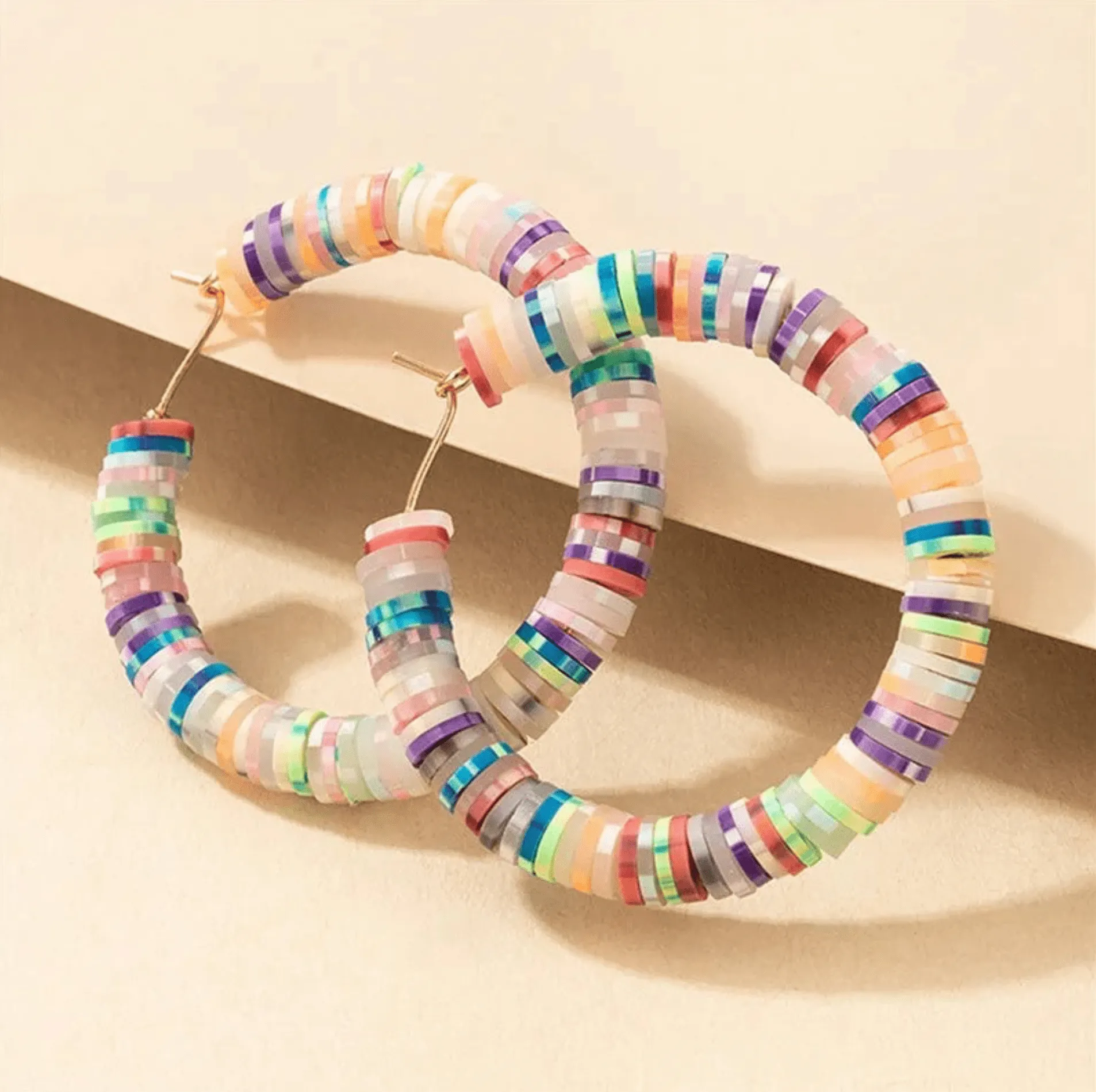 Multicolour Beaded Hoop Earrings sold by Zulily product image thumbnail 2