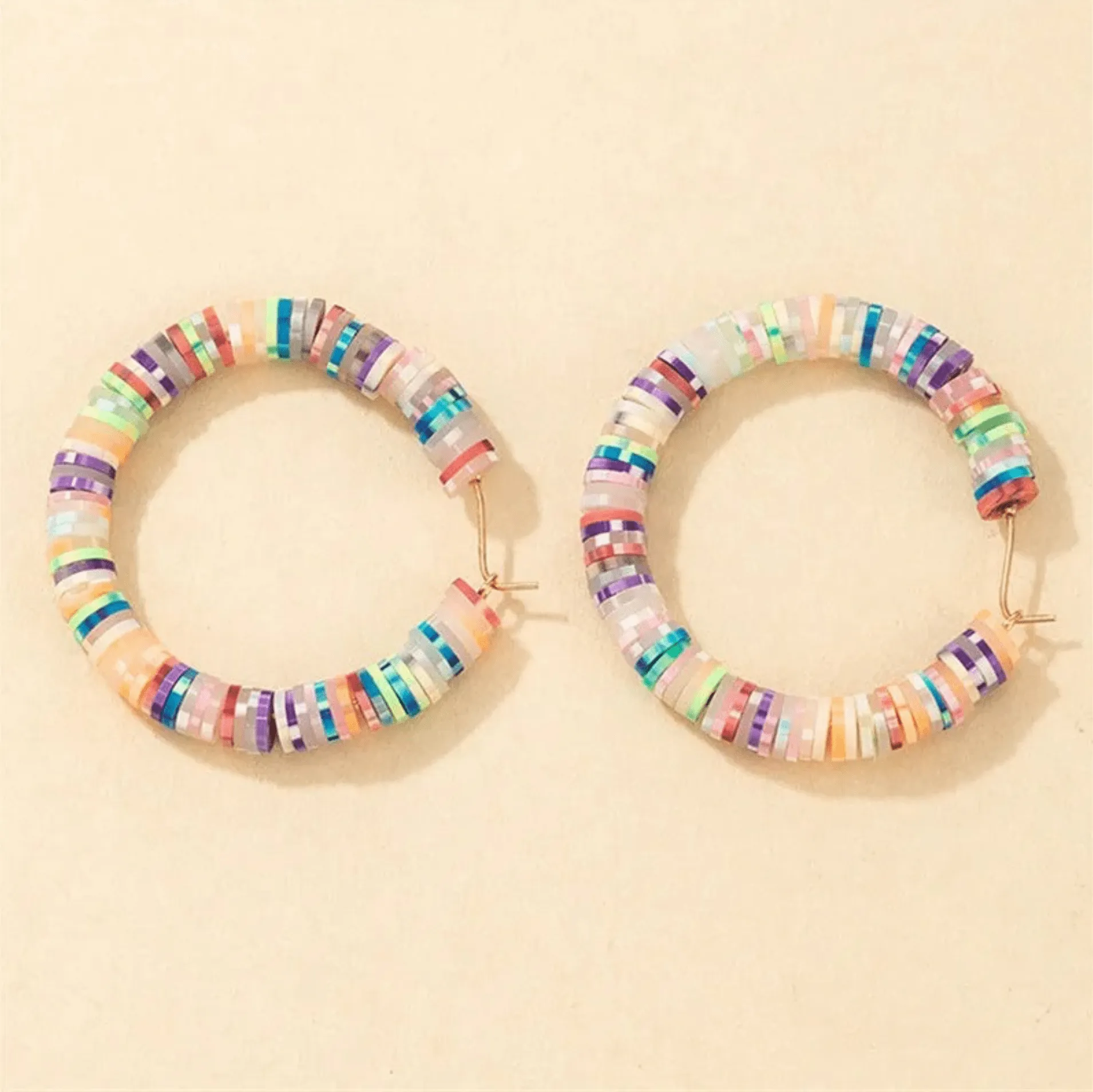 Multicolour Beaded Hoop Earrings sold by Zulily product image thumbnail 3