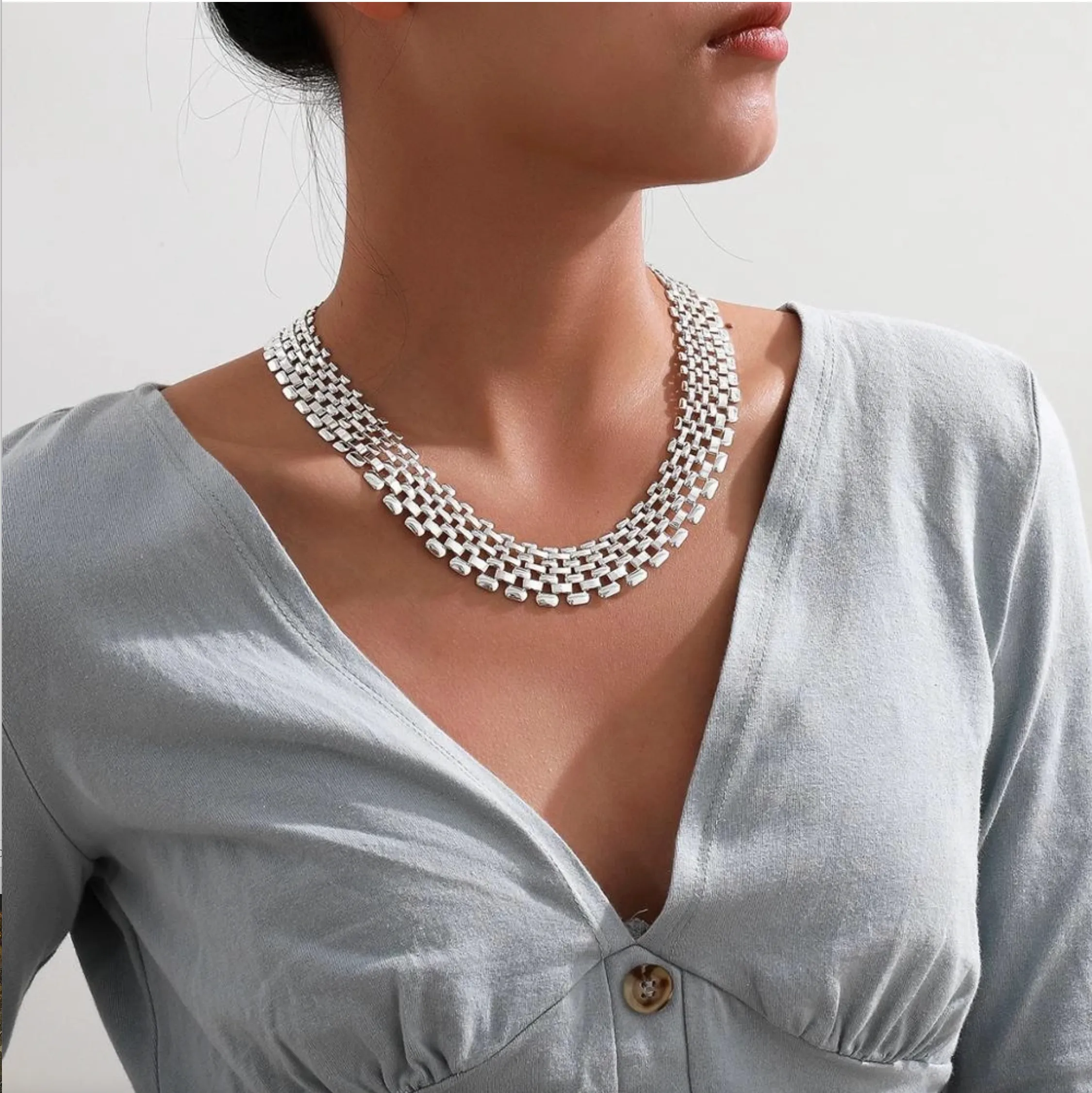 Silvertone Collar Necklace sold by Zulily product image thumbnail 2
