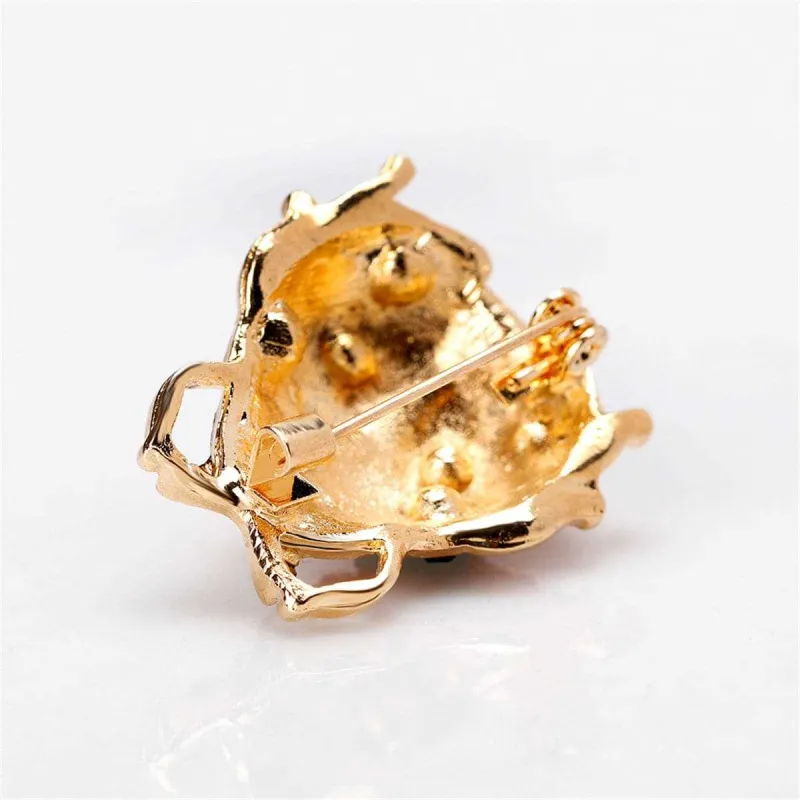 Black Cubic Zirconia & Goldtone Ladybug Brooch made by Zulily