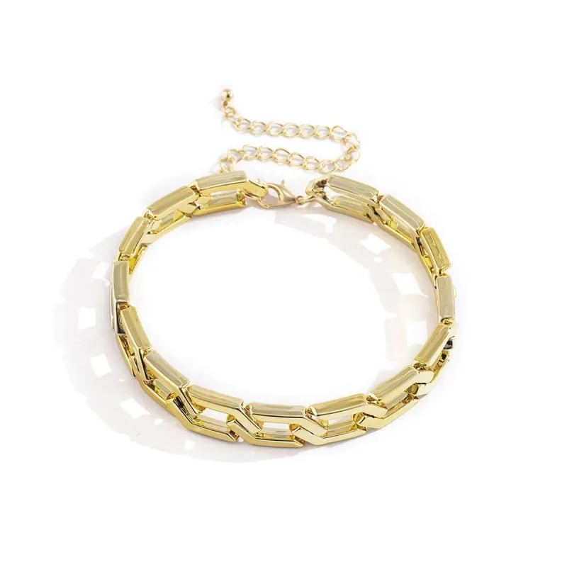 Goldtone Open Hexagon Choker Necklace made by Zulily