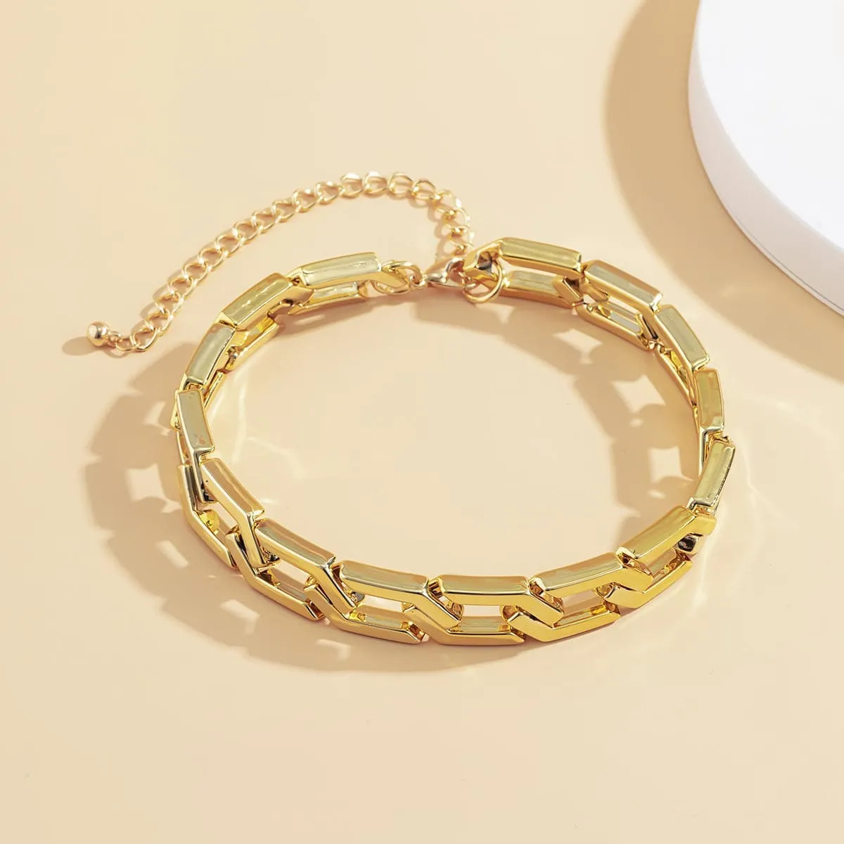 Goldtone Open Hexagon Choker Necklace sold by Zulily product image thumbnail 2