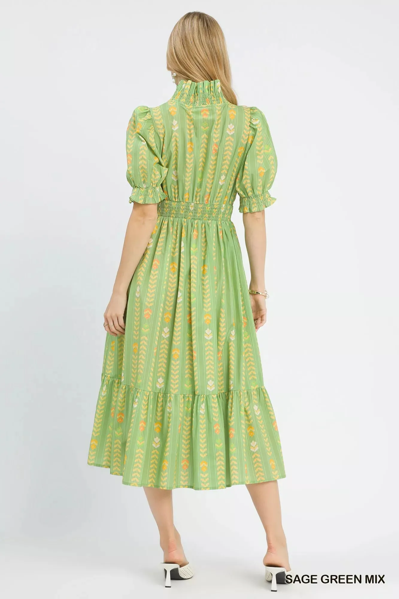 Umgee Vibrant Ruffle Smocked Midi Dress sold by Zulily product image thumbnail 3
