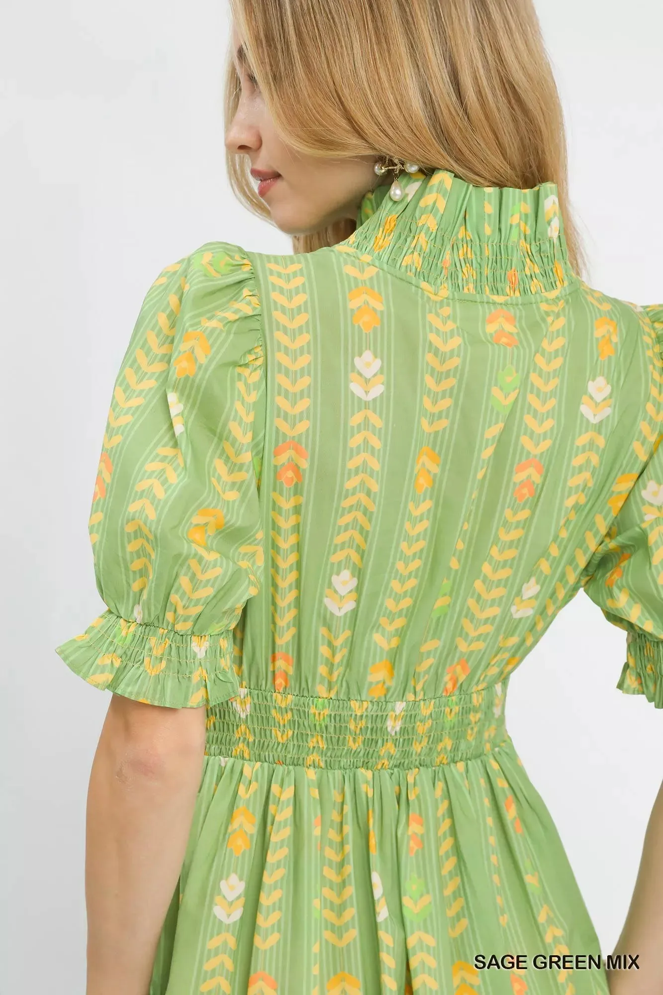 Umgee Vibrant Ruffle Smocked Midi Dress sold by Zulily product image thumbnail 4
