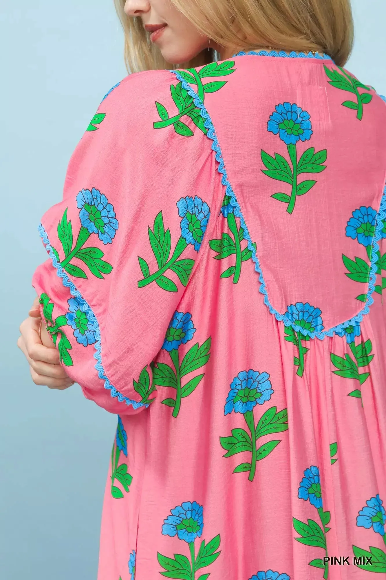Umgee Floral Print Midi Dress in Pink sold by Zulily product image thumbnail 4