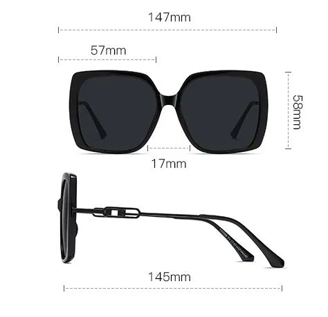Large Metal Frame Polarized Sunglasses – Oversized Driving Shades sold by Zulily product image thumbnail 2