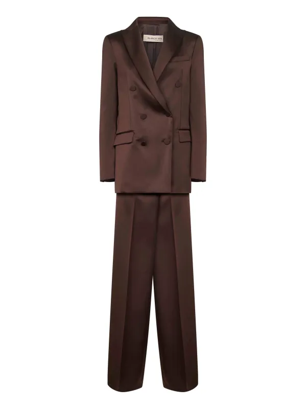 Coffee Satin Telvera Suit made by Zulily