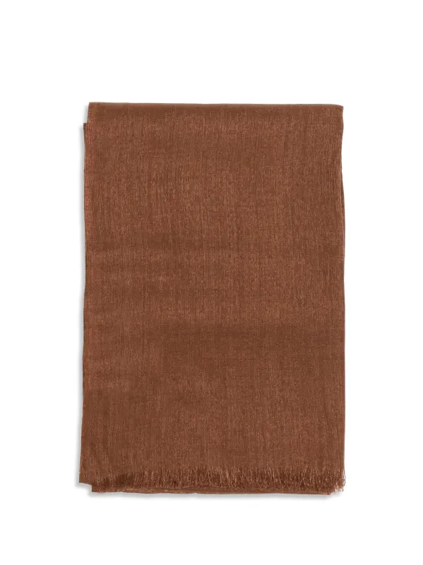 Scarf Silk & Cashmere Fire Brick made by Brunello Cucinelli