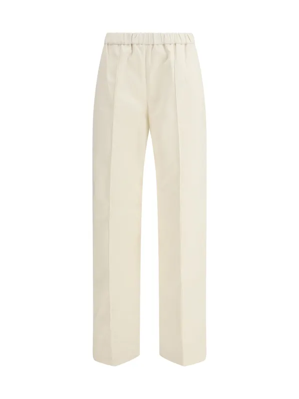 Trousers Cotton Gabardine Cream made by Fabiana Filippi