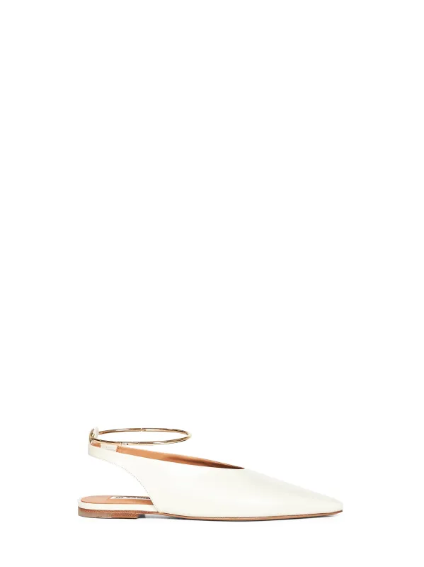 Bone Pointed Toe Slingback Ballet Flats made by Jil Sander