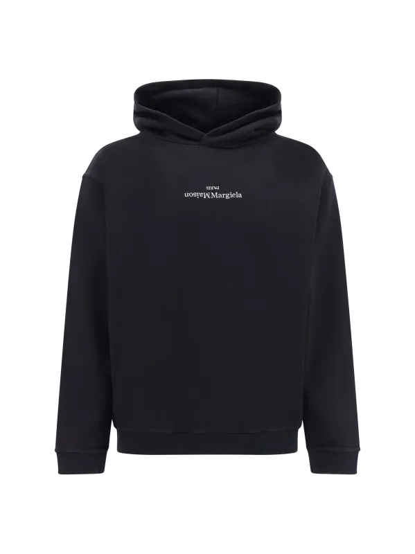 Hoodie Black/White Embroidery made by Maison Margiela